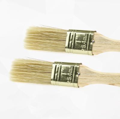 China Painting& Industrial Brown Wood Hair Brush Brush Handle Brown Barbecue Cleaning Brush for sale