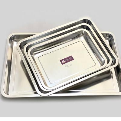 China Square Stainless Steel Tray 304 SS304 Stainless Steel Serving Tray 36*27*2cm for sale