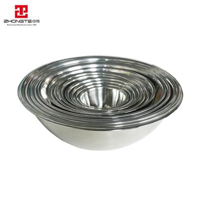 China Sustainable Zhongte China Whosale Customized Kitchen Bowl Salad Bowl Stainless Steel Bowl for sale