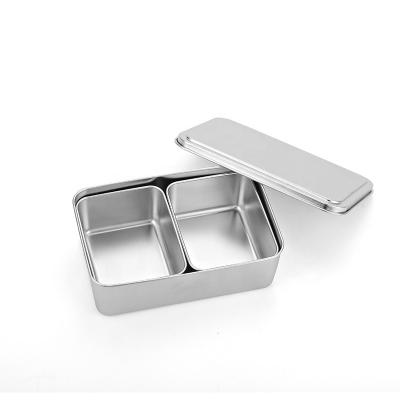 China Zhongte Factory Sustainable Stainless Steel Two Compartment Spice Box Seasoning Box for sale