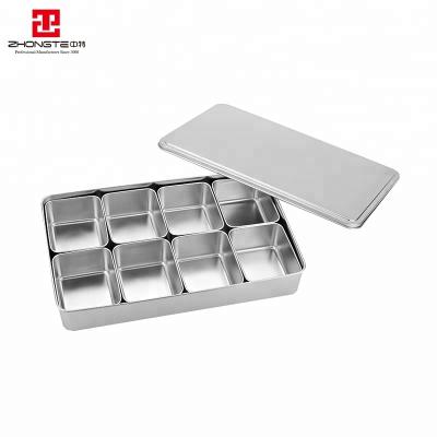 China New Products Sustainable 6 Compartment Stainless Steel Storage Box for sale