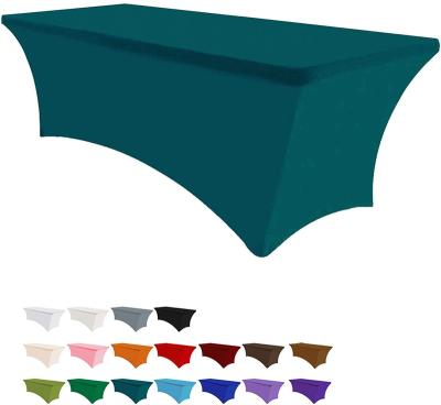 China Waterproof Rectangular Spandex Table Cover Four Way Tight Fitted Stretch Table Cover For Outdoor Party Weddings Celebrations for sale