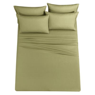 China Brand Solid Color Fabric Bed Linen Bedding Set Anti-Static Stock Sheet Lit Cotton for sale