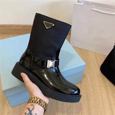 China Winter Chunky Heel Shoe Brand Slip On Platform New Fashion Trend Luxury Chelsea Boots Women for sale