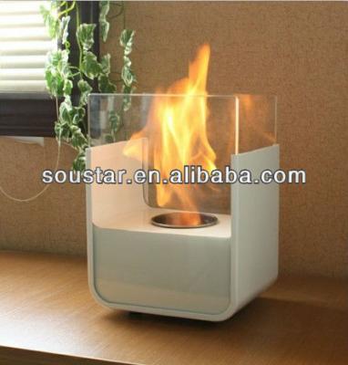 China 2018 White Steel Glass Alcohol Burners Soustar New Design Fireplace Alcohol Burners for sale