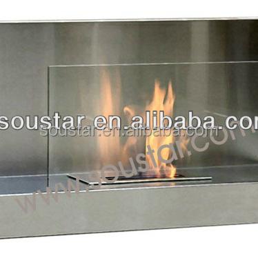 China Indoor L Shaped Glass Ethanol / Alcohol Bio Fireplace for sale