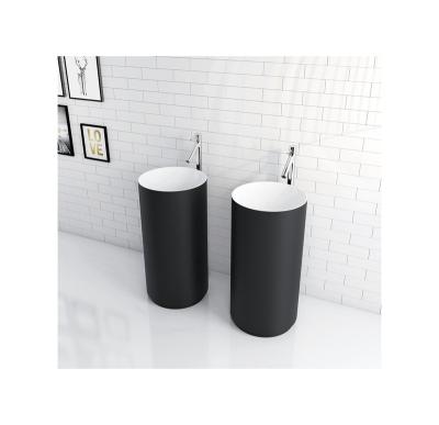 China Modern Hot Selling Custom Made Single Basin Bathroom Pedestal Freestanding Wash Basin for sale