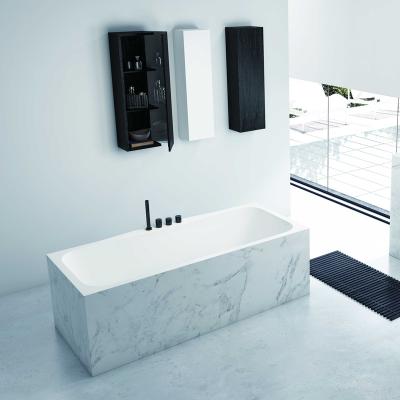 China Modern Artificial Stone Bathtub Embedded White Bathroom Freestanding Bathtub BW-1004 for sale