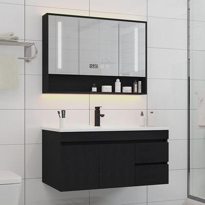 China Modern Minimalist Nordic Traditional Combination Cabinet Small Bathroom Sink Apartment Bathroom Vanity Mirror Cabinet for sale