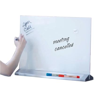 China Glass Free Tempered Glass 22 x 16 Inch Glass Whiteboard Desk Panel, Magnetic Dry Erase Surface for sale