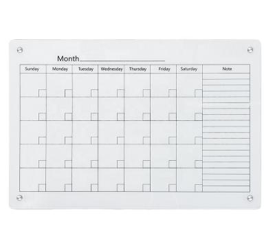 China Magnetic Glass Dry Erase Board Tempered Glass Calendar Planner Weekly Planner Board With Fast Shipping for sale