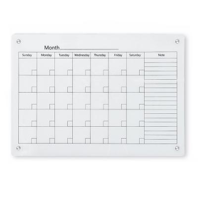 China Whiteboard Dry Calendar Desktop Tempered Glass Erase Planner Glass Weekly Whiteboard for sale