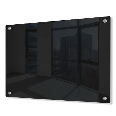 China Frameless Tempered Glass 35 x 47 Inches Black Exterior Magnetic Glass Dry Board Includes Markers, Marker Tray, Eraser for sale