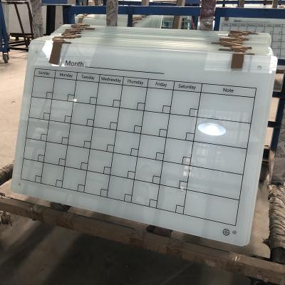 China Tempered Glass Free Sample In Stock Dry Erase Glass Calendar Planner Note Weekly Whiteboard Ready To Ship for sale