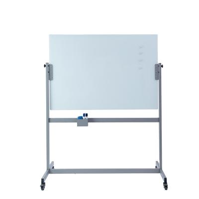 China Tempered Glass Erase Glass Easel Rolling Dry Board With Stand Classroom Whiteboard for sale