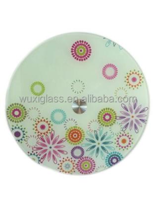 China 14 Retro Flowers Lazy Susan Glass Cheese Lazy Susan for sale