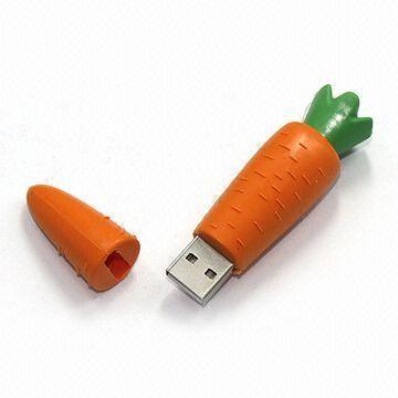 China Customized 2GB 4GB 8GB 16GB Carrot USB Flash Drive PVC 22g Usb 2.0 for sale