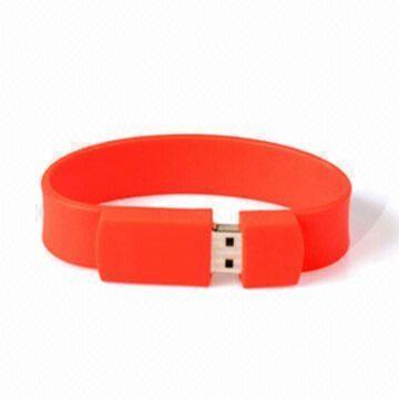 China 1GB - 32GB Silicone Wristband USB Flash Drives With Password Protection for sale