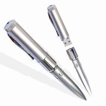 China Multifunction Metal Hand Writing Pen USB Drive Engrave Logo for sale