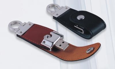 China Office Brown Leather High Speed USB Flash Drive 32GB , USB Stick Leather for sale