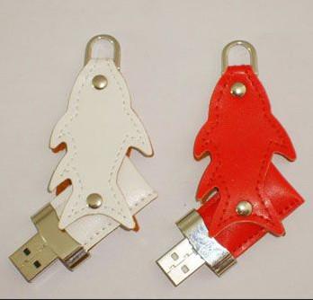 China Fish Shape Leather USB Flash Drive for sale