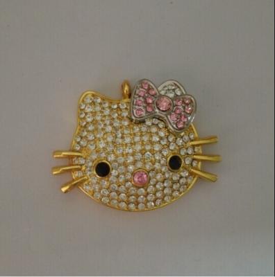 China Cute Cat Jewelry USB Flash Drive , Diamond USB Disk 2.0 2GB 4GB for sale