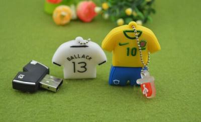 China Customized Football Shirt PVC USB Device Driver Bulk 4GB 8GB 16GB 32GB for sale