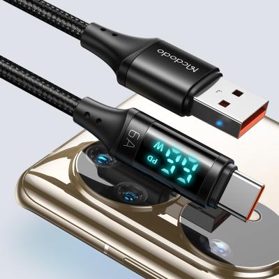 China 66W High Power Charging New Arrivals With Box Package 6A Fast Charging Digital Display Cable 66W Super Charging Type C USB Android Mobile Cable 1.2M for sale