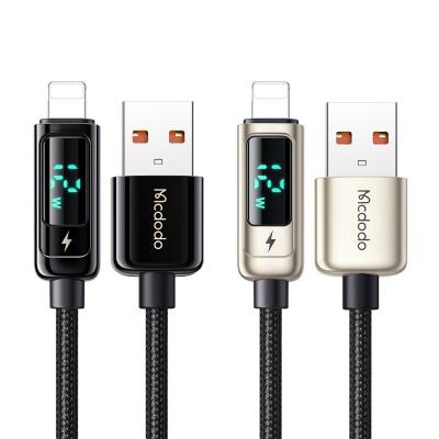 China Real Time Display Charging Power And Visible Digital Display Cable 3A Usb To Iphone Lightning Mobile Phone Charging Power Usb Fast Charging Data Cable With Led for sale