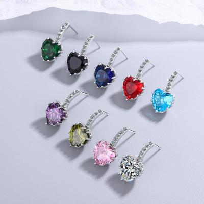 China FASHIONABLE Trendy 18K 24k Gold Plated Jewelry Earrings Zircon Customized Luxury Crystal Heart Earrings Women Earrings for sale