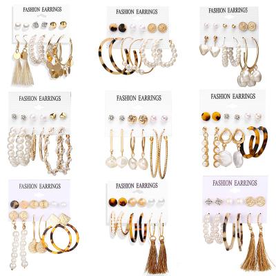 China Other Styles Fashion Jewelry Multi Shell Drop Acrylic Ear Ring Women Pearl Stud Earring Women Shape Fine Jewelry Sets Earrings for sale