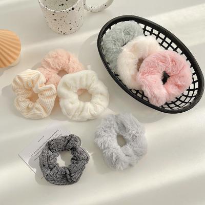 China Hairy female hairy hair rope elastic band Internet celebrity fashionable temperament autumn and winter Hairdress plush hair band large for sale