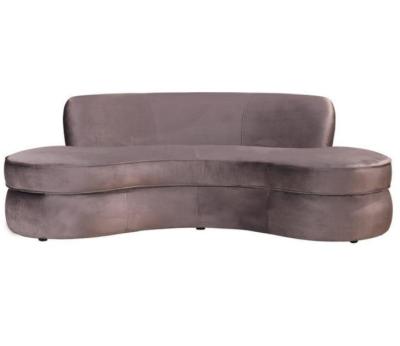 China Modern design modern gray velvet upholstery curved sofa for home furniture deocr for sale