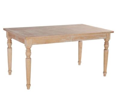 China Light Antique Rustic Natural Color Wooden Frame Farmhouse Style Wooden Dining Table for sale