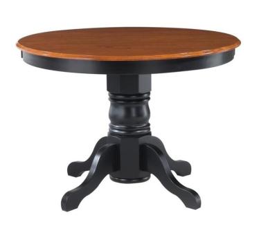 China Hot Sale Farmhouse Style Rustic Solid Wood Top MDF Round Wood Frame Dining Table for sale