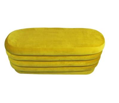 China Chic New Design High Quality Oval Channel Style Velvet And Upholstery Storage Stool for sale