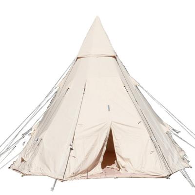 China Extended type design color forest adventure traveler cone shape material pure outdoor camping tent for sale