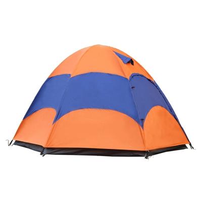 China Extended Type Product Design New Product Design Classic Orange Overnight Hexagonal Outdoor Mountaineering Tent for sale