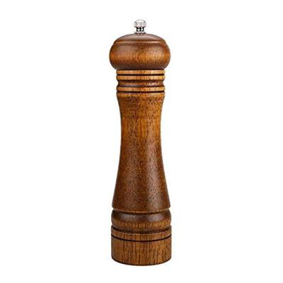 China Sustainable Acacia Wood 8 Inch Salt Grinder Mill With Ceramic Adjustable Manual Core for sale