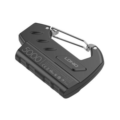 China Wholesale Convenient Portable Slim Waterproof Portable Ldnio Pr522 Carabiner Power Bank With Dual Usb Ports for sale