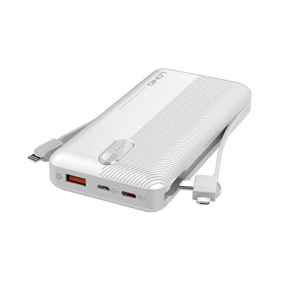 China Easy Carry Portable Charger 20000mAh Fast Charging Power Bank with Buit-in Dual Cable High Density Li-Polymer for sale