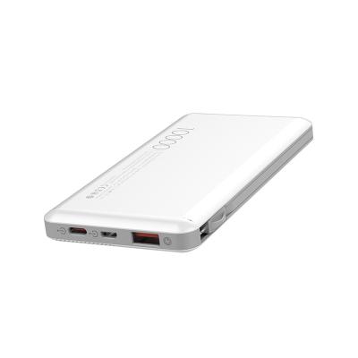 China Easy Carry Portable Charger 10000mAh Fast Charging Power Bank with Buit-in Dual Cable High Density Li-Polymer for sale