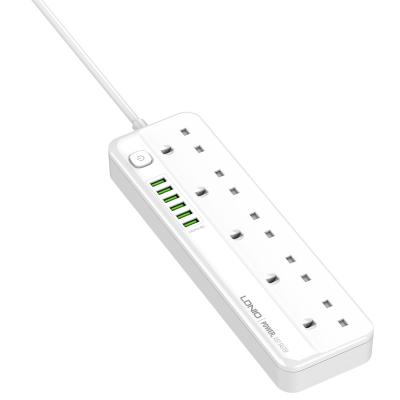 China LDNIO SK5691 PD Residential / General Purpose Super Fast Charging Power Strip With 5 UK Outlets Power Extension Socket With Usb for sale