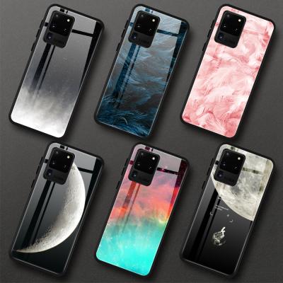 China Shockproof Slim Planet Starry Phone Case For Samsung Galaxy S20 ultra plus Tempered Glass Case For SAMSUNG S20 plus Cover S 20 Coque for sale