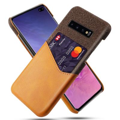 China Shockproof Luxury Fabric Card Leather Phone Case For Samsung Galaxy S10 E 5G Note 10 9 8 Plus Slim Cover A70 Wallet Protective Coque for sale