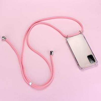 China Luxury Shockproof Samsung Galaxy S20 S10 E 5G S9 S8 Note 10 Lanyard Silicone Phone Case For 9 8 plus Slim Cover Necklace Rope Coque for sale