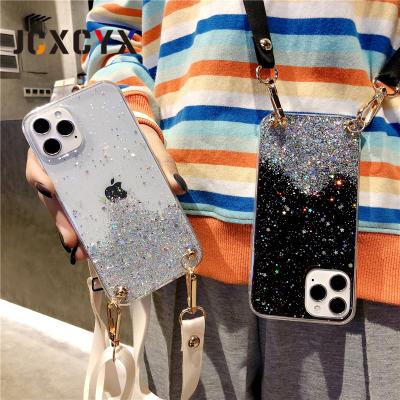 China Shockproof Glitter Transparent Cross - Soft Body Lanyard Phone Case for iphone 13 pro 12 mini 12 max pro X max XS XR max 7 8 6s plus Se 2020 for sale