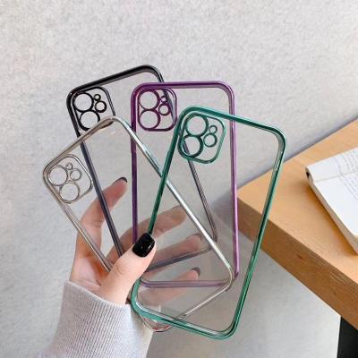 China Luxury Plating Luxury Multicolor Plating Phone Case Clear Phone Case For iPhone 13 12 Pro X Max XR XS 8 7 Max Plus Clear Back Cover Soft Silicone Fundas for sale