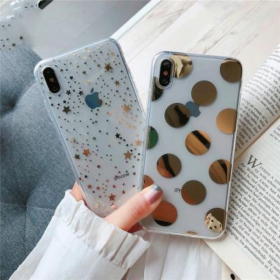 China Love Heart Wave Dot Plated Phone Case For iPhone 13 12 11 pro 7 8 Plus X XR XS 11Pro Max Electroplated Star Wave Dot Clear Soft TPU For iPhone X Cover for sale