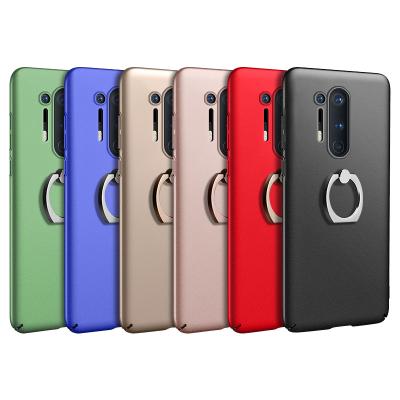 China Ultra-thin Shockproof Metal Ring Bracket Matte PC Phone Case For Oneplus 8 7T 7 pro 6T 6 5T 5 Cover Coque Protection for sale